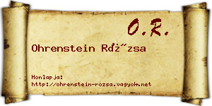 Ohrenstein Rózsa névjegykártya