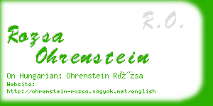 rozsa ohrenstein business card